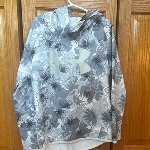 Girls youth small. Brand new. Under Armour Gray Floral Hoodie. Super cute.